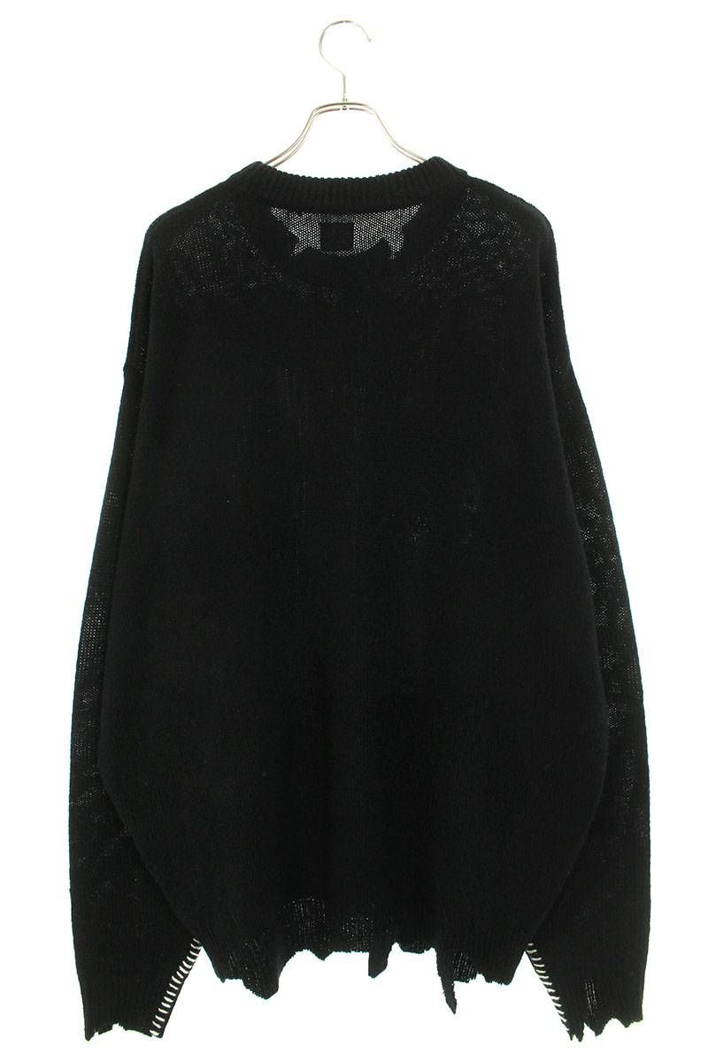 セントマイケル 21AW SM-A21-0000-039 SIN英字刺繍ウールダメージ加工