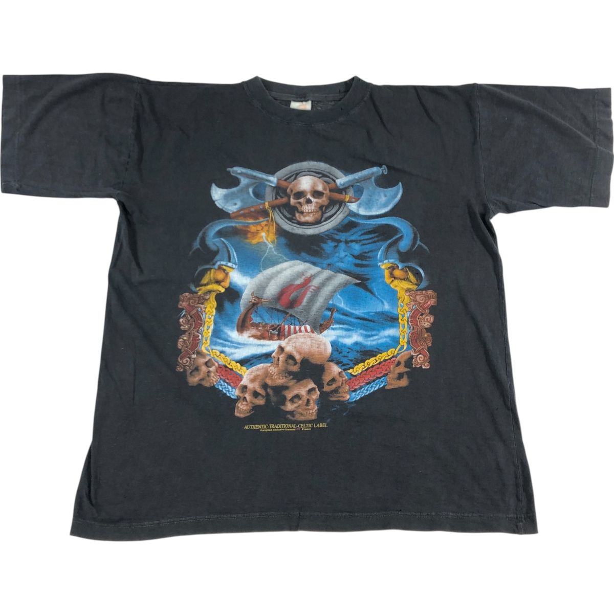 古着 FLAG ドクロ柄 スカル柄 プリントTシャツ メンズXL相当 ヴィンテージ|eaa549167