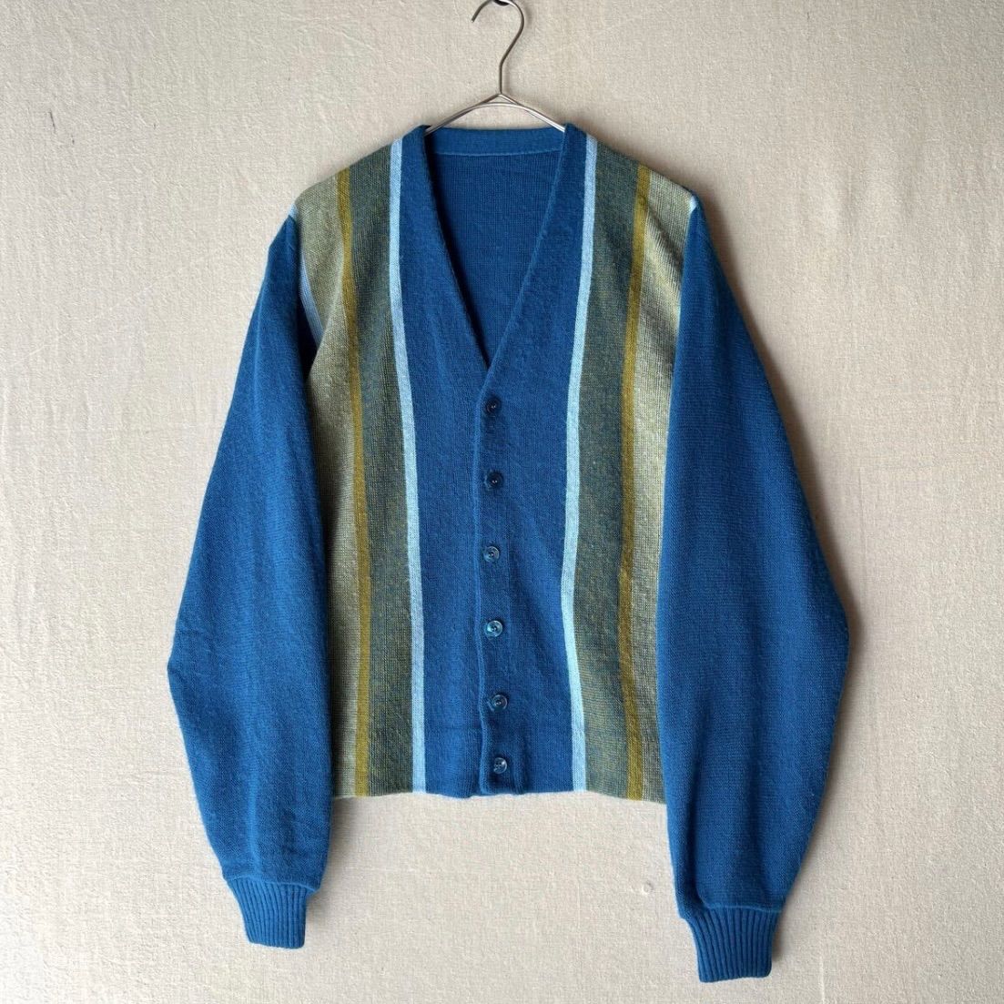 70s 80s USA ニット カーディガン | アクリル ブルー ビンテージ K5-08008-9167