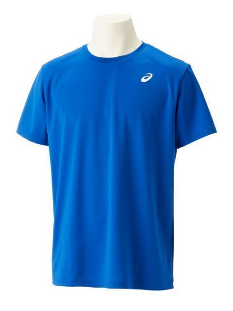 asics アシックス ES DRY ONEPOINT SS SHIRT アシックスブルーXブリリアントホワイト XL 2031E017 401 | スポーツ メンズ XL ブルー 青 ホワイト 白 服 衣類 衣料品ウェア ウエア フィットネスウェア シャツ 