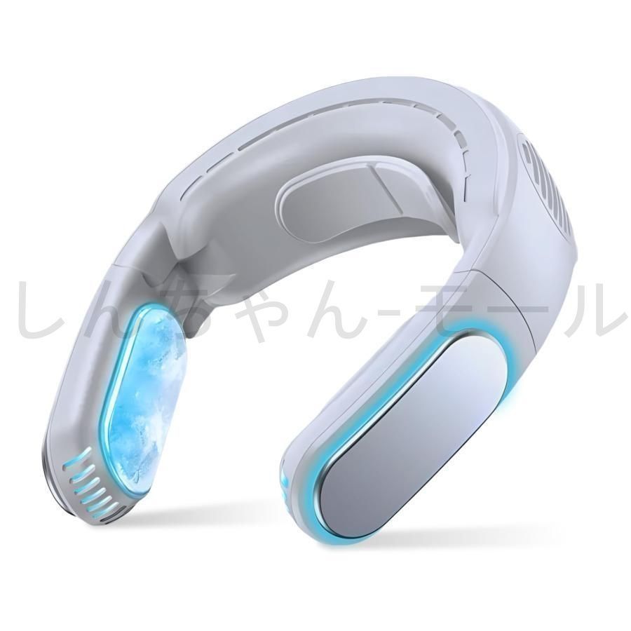 ネッククーラー 折り畳み ペルチェ式 ダブル冷却プレート 首掛けクーラー 扇風機 瞬間冷却 長時間稼働 ３段階風量 ３段階冷却 暑さ対策 羽