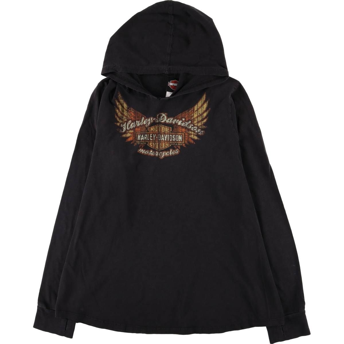 古着 ハーレーダビッドソン Harley-Davidson フード付き ロングTシャツ ロンT レディースXL相当|eaa582786