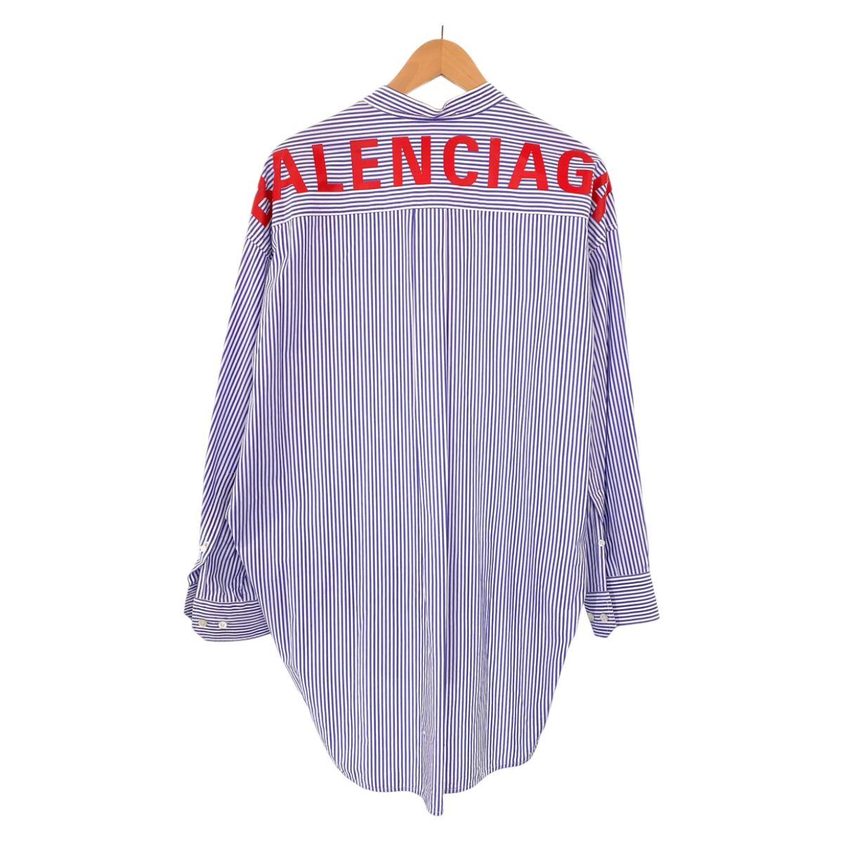 美品 バレンシアガ ニュースウィングシャツ ストライプ柄 サイズ34