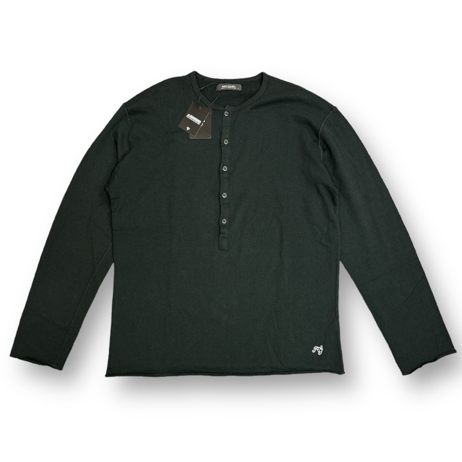 Rude gallery black rebel ヘンリーネック 長袖カットソー RUDE