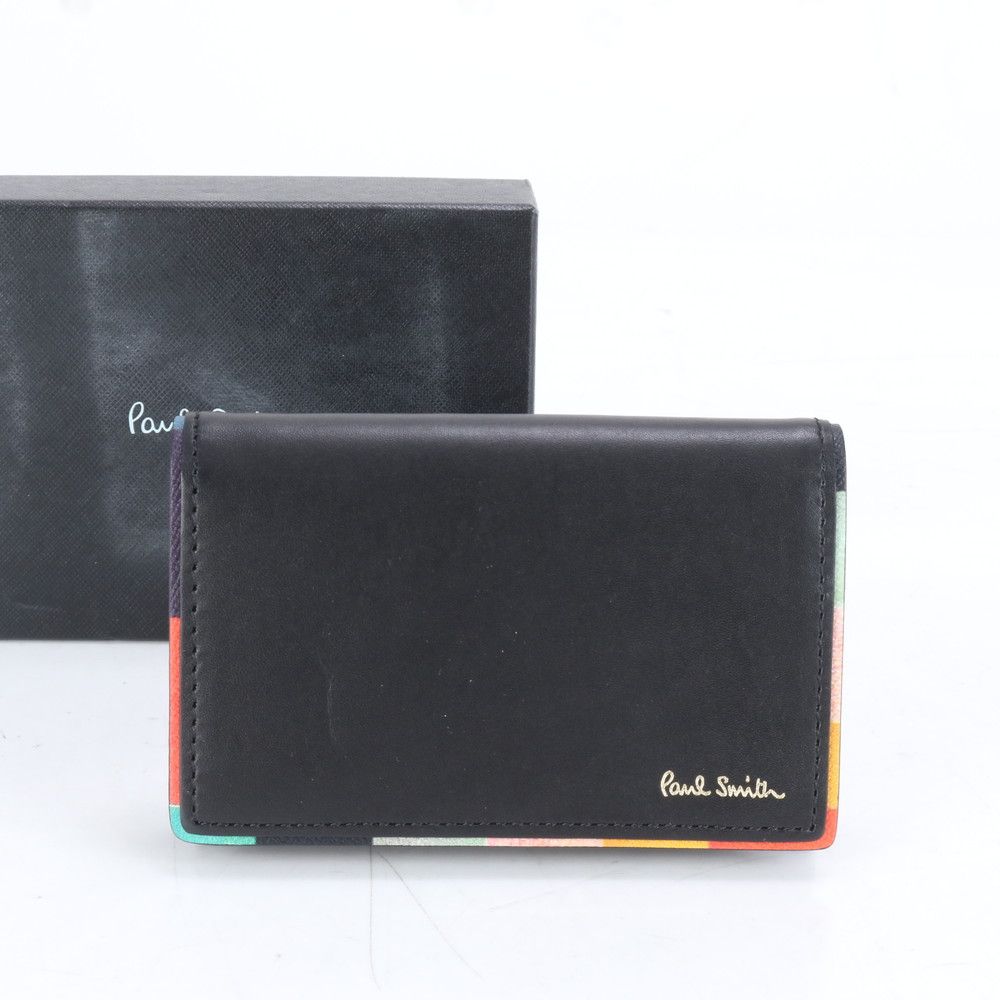 ポールスミス 名刺入れ カードケース レザー マルチカラー 極美品 ブラック Paul Smith - PaulSmith ポールスミス 黒 ブラック ピンク バイ