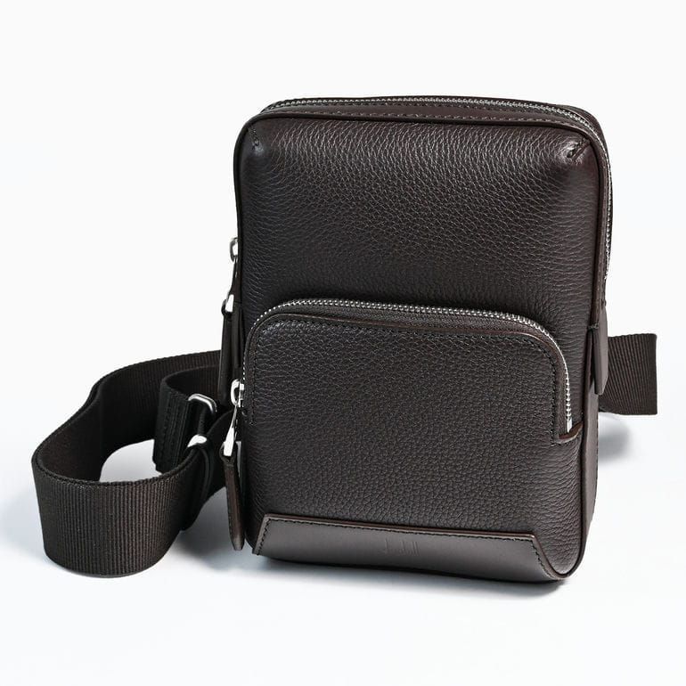 【DUNHILL】レザー スモール メンズ クロスボディバッグ DUNHILL スモール エンボスレザー クロスボディバッグ (Dunhill