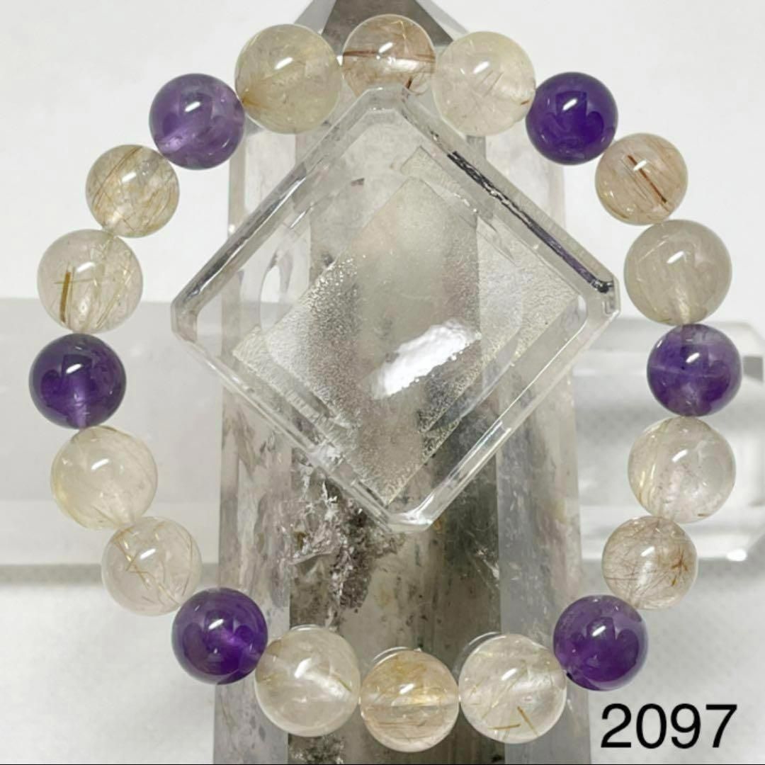 ルチルクオーツ パワーストーンブレスレット 内径約15cm 工