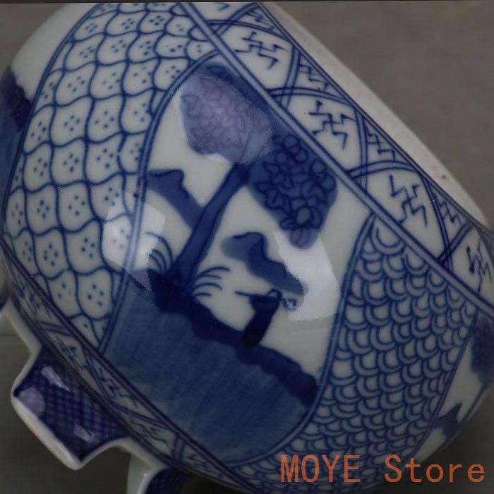 手磁器青花五良大甫香炉 香薫炉 香道具 現代工芸品 美術品 置物 手磁器青花五良大甫香炉 香薫炉 香道具 現代工芸品