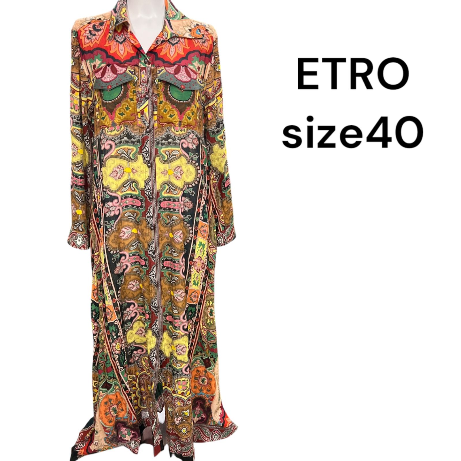 ETRO ワンピース　イタリア製 ETRO エトロ 長袖ワンピース 美品 サイズ:38 ブラック