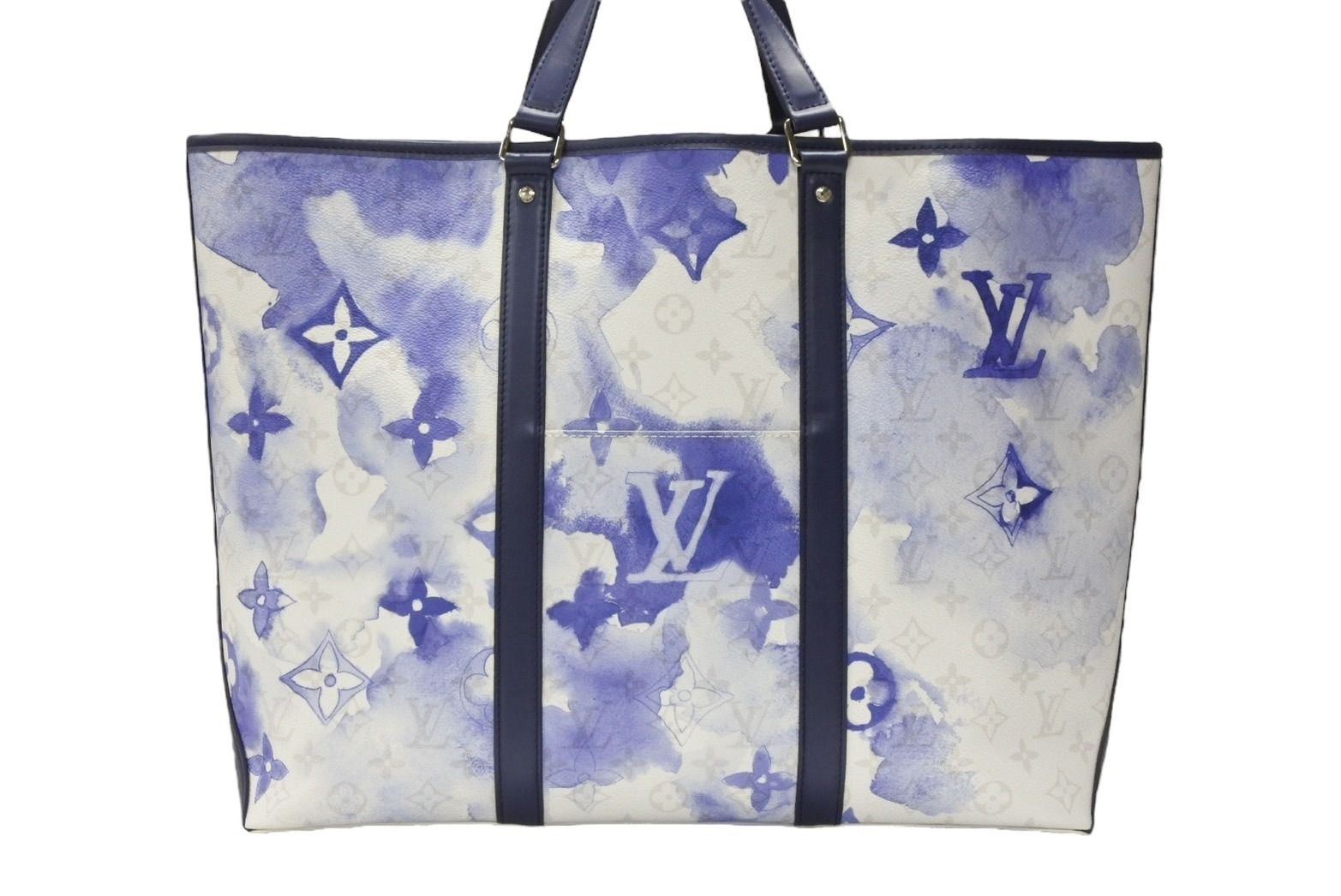 LOUIS VUITTON ルイヴィトン ウィークエンド トートPM M45756 IC PVC レザー ブルー ホワイト シルバー金具 4b007493