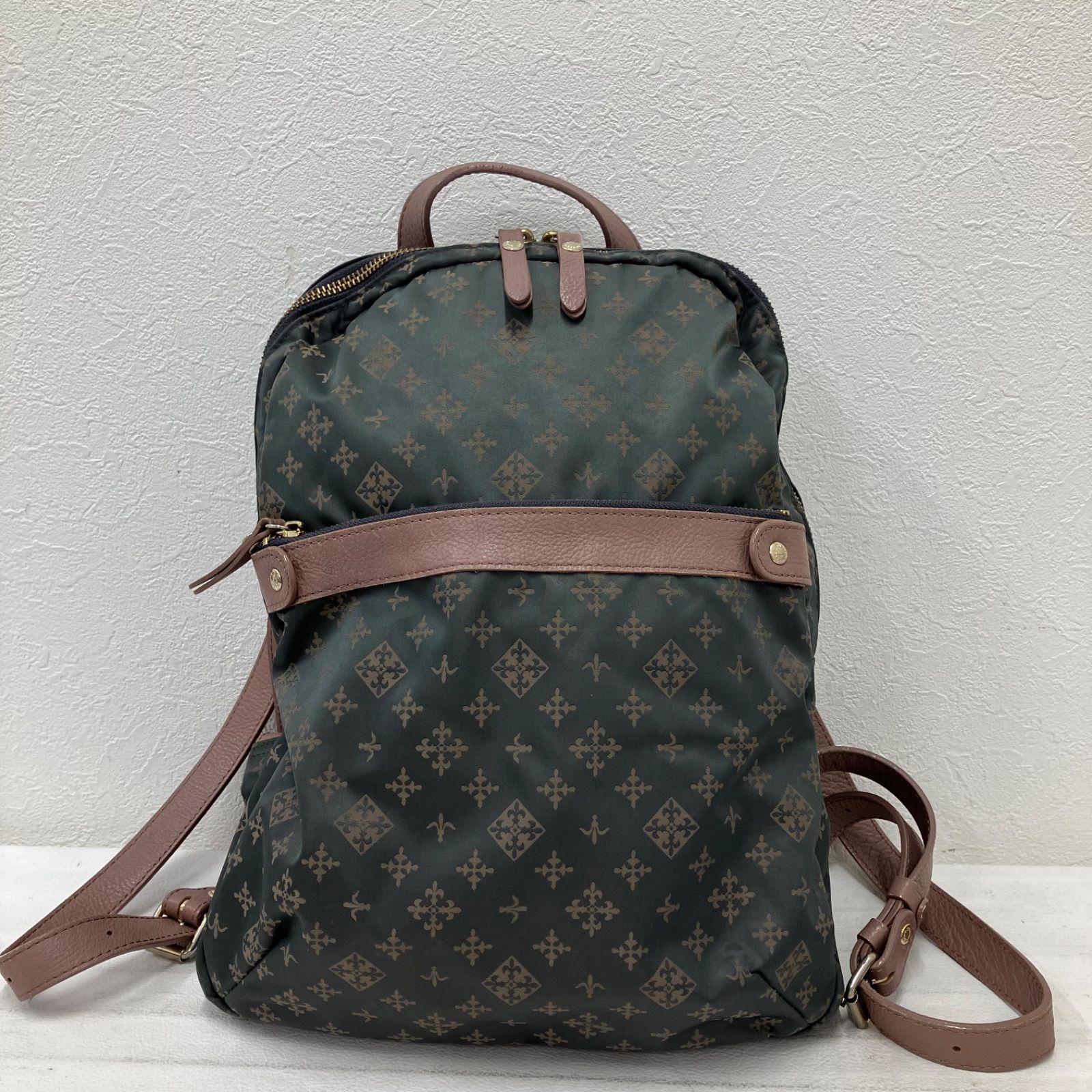 美品】ラシット リュック バッグパックモノグラム 総柄 ナイロン