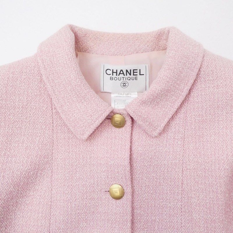 【よるうさぎ】38サイズ　CHANEL 　　ツイードジャケット　ピンク 姫路東店】 中古 CHANEL | シャネル セットアップ ツイード