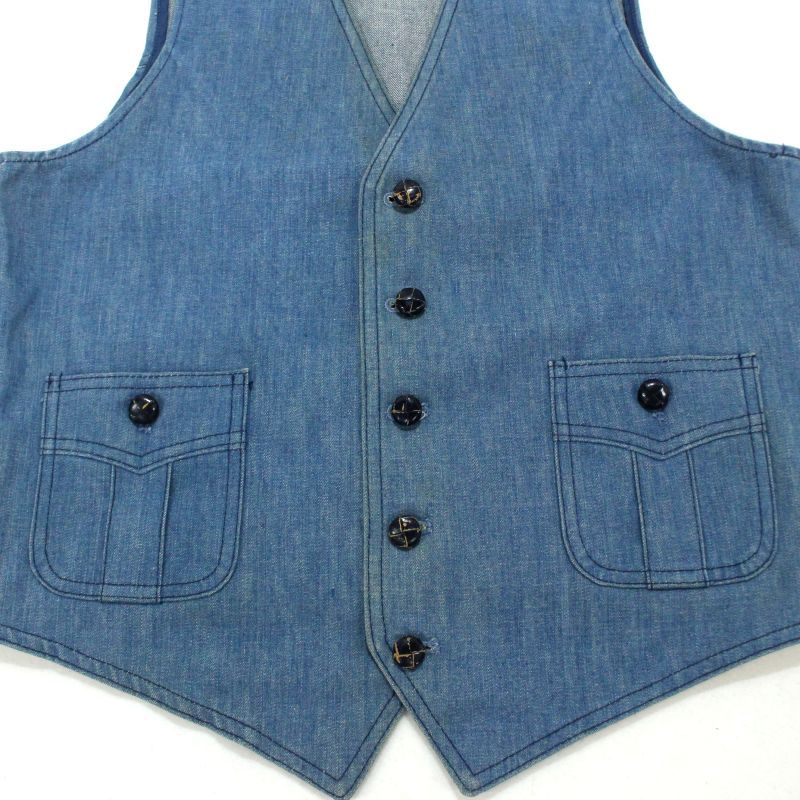 Lee アメリカ製 デニム ベスト M ビンテージ 古着 ビンテージ70's○MADE IN U.S.A. Leeデニムベストsize M○220608