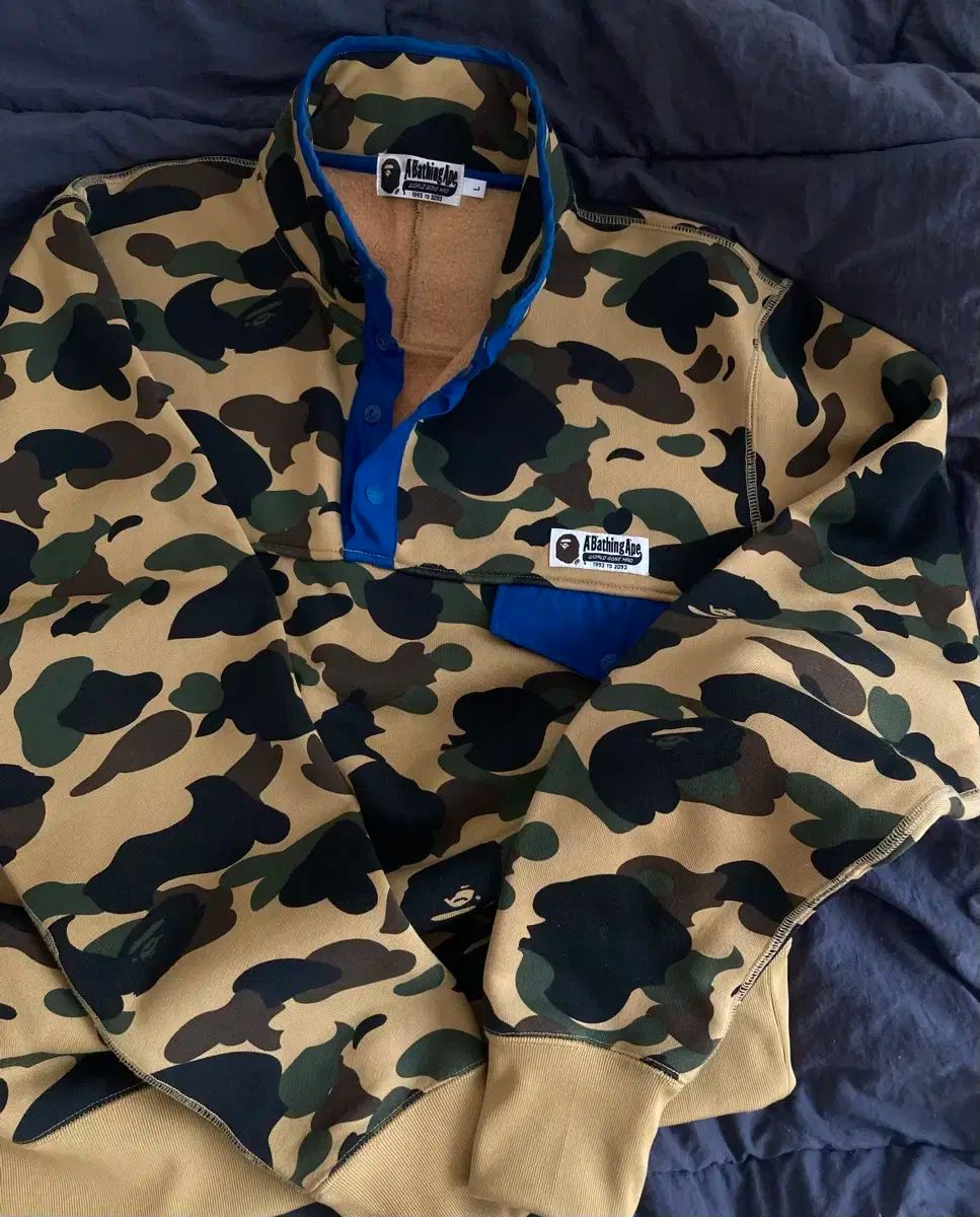 A BATHING APE アベイシングエイプ イエローカモフラ ハーフジップアップ