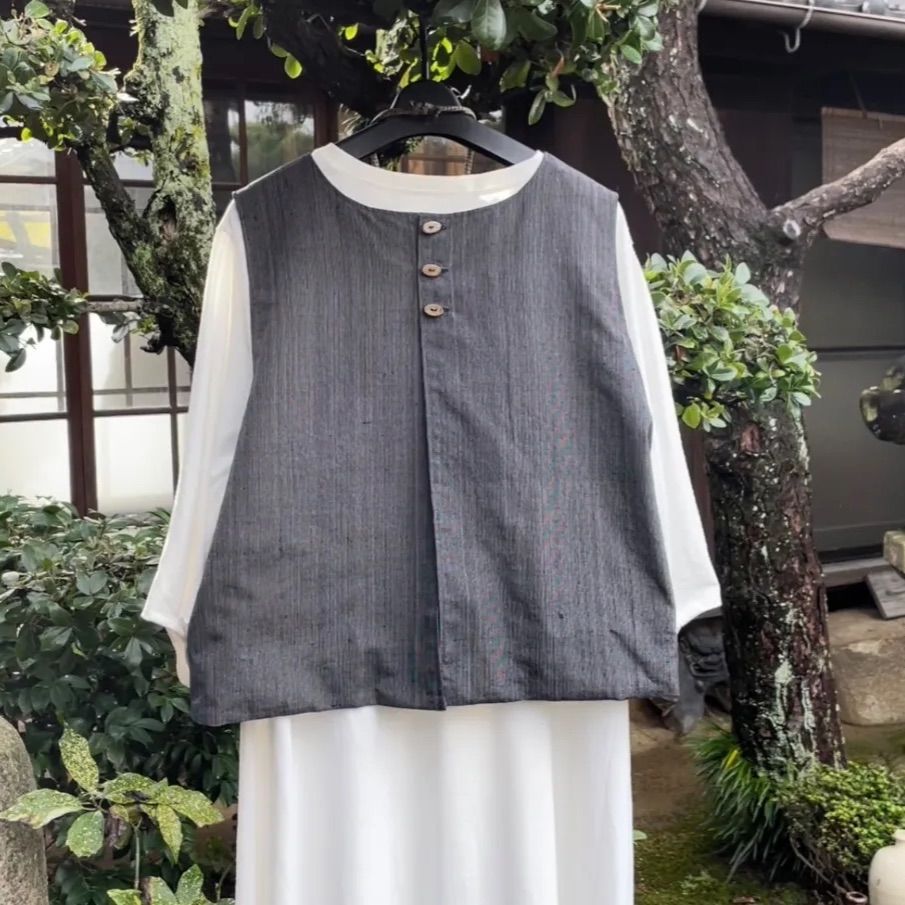 残り布でパッチワーク【リバーシブル2wayベスト】実寸大型紙 - メルカリ