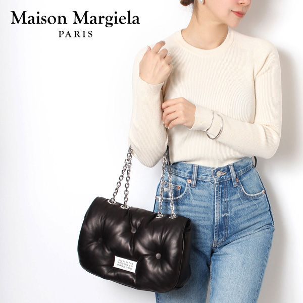 メゾン マルジェラ Maison Margiela  グラムスラム Glam Slam フラップ ミディアム【ブラック】 S56WG0169 P4300 T8013/【2024SS】l-bag