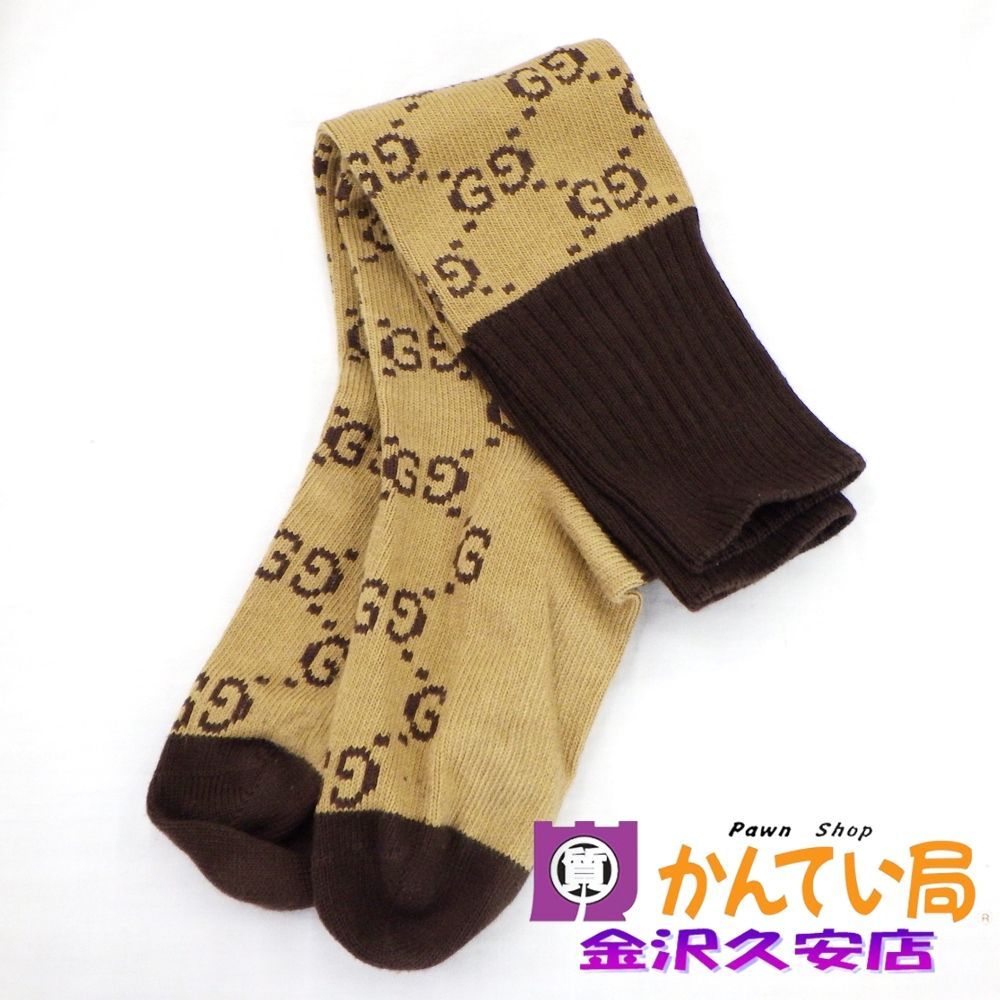 GUCCI グッチ 靴下 ソックス メンズ GG柄 ブラウン ロング A25-2202