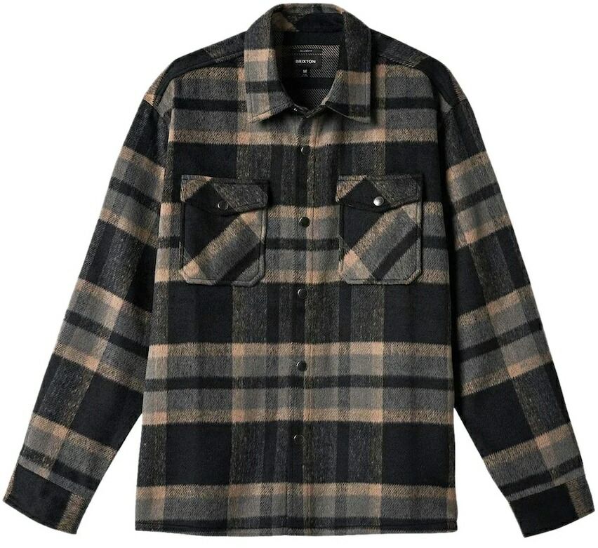 Brixton Selden Soft Brushed Flannel Shirt Black|Charcoal M ネルシャツ 送料無料