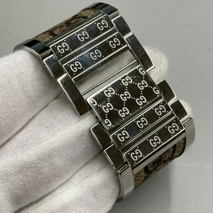 時計 112 美品】グッチ GUCCI 112 バングルウォッチ GG柄 レディース
