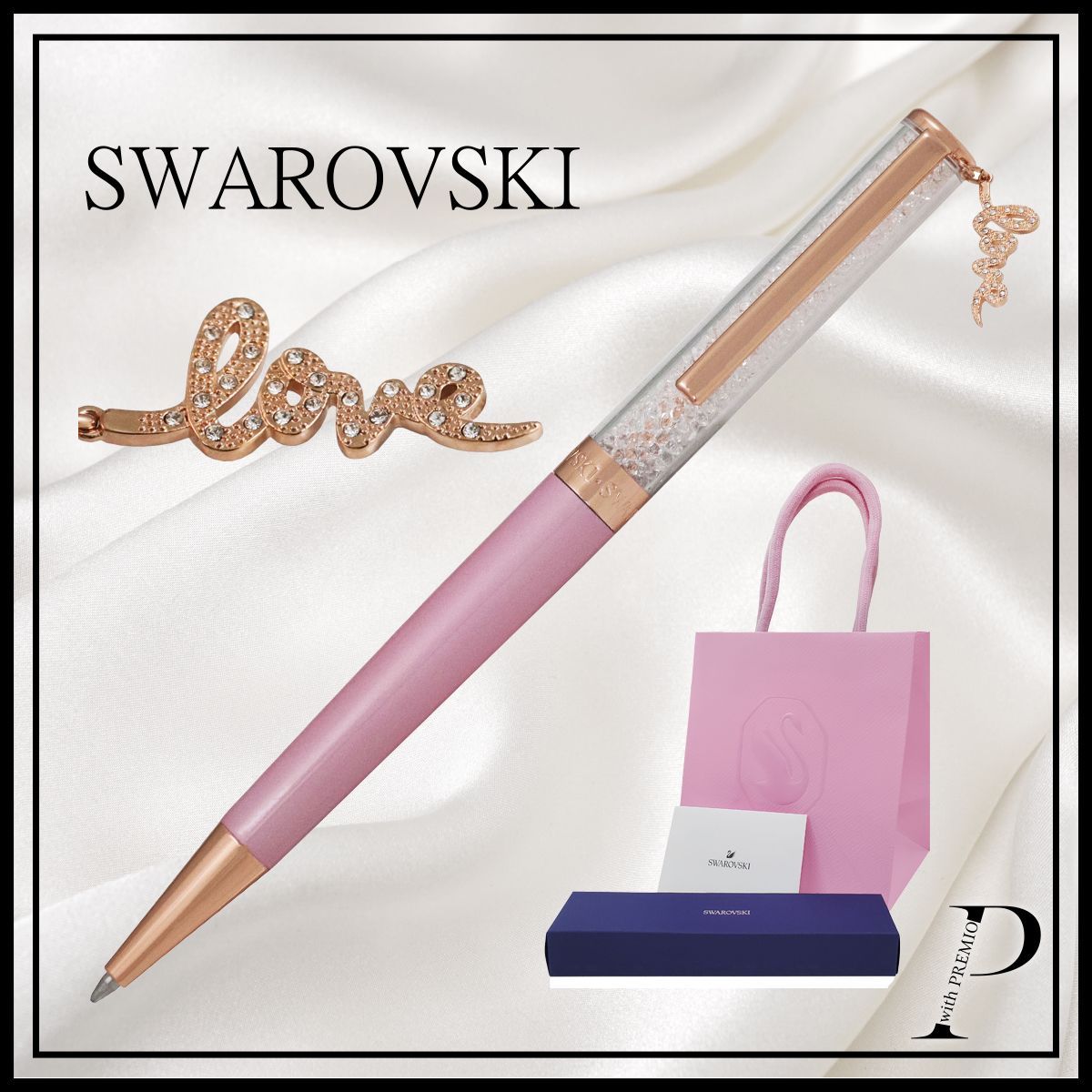 SWAROVSKI/スワロフスキー ボールペン/ピンク/未使用品 - 文房具