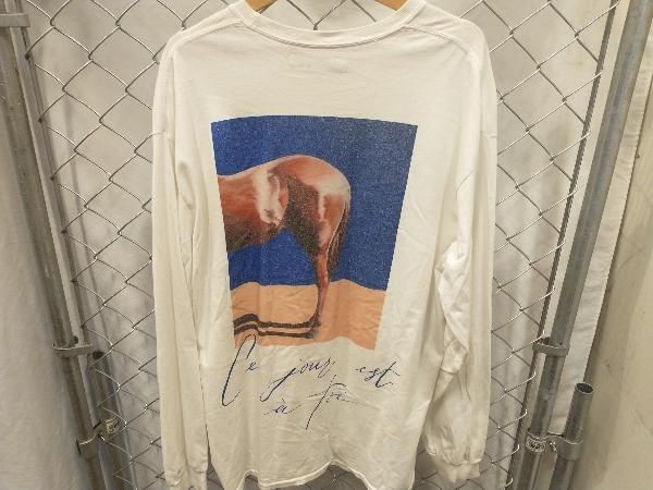 DESCENDANT × RonHaman ディセンダント ロンハーマン グラフィックTシャツ 長袖Tシャツ ロンTバックプリント ホワイト コラボ 