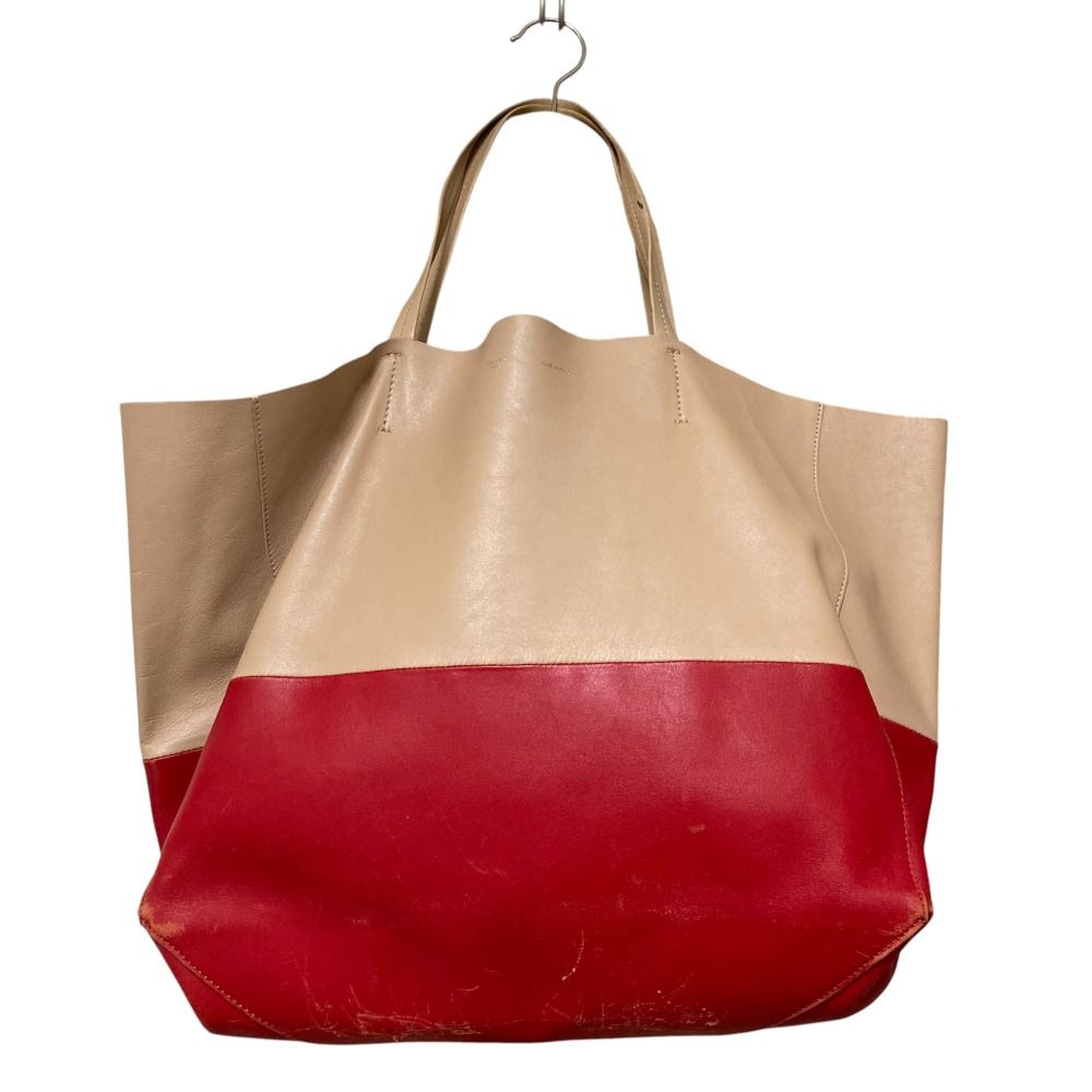 CELINE セリーヌ ホリゾンタルカバ トートバッグ ベージュレッド