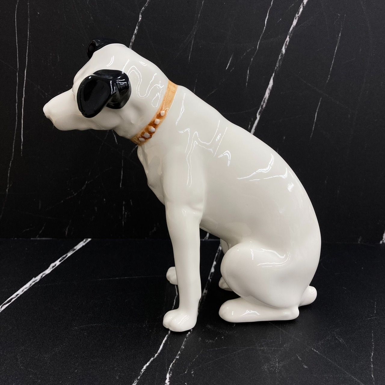 ビクター 犬 ニッパー陶器置物2体 新品】ビクター ニッパー置物2号犬