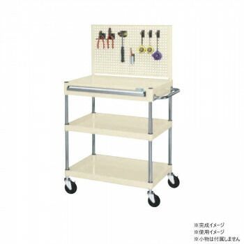 サカエ CSパールワゴン引出し 上部パンチングパネル付 アイボリー CSP-7582AJPI
