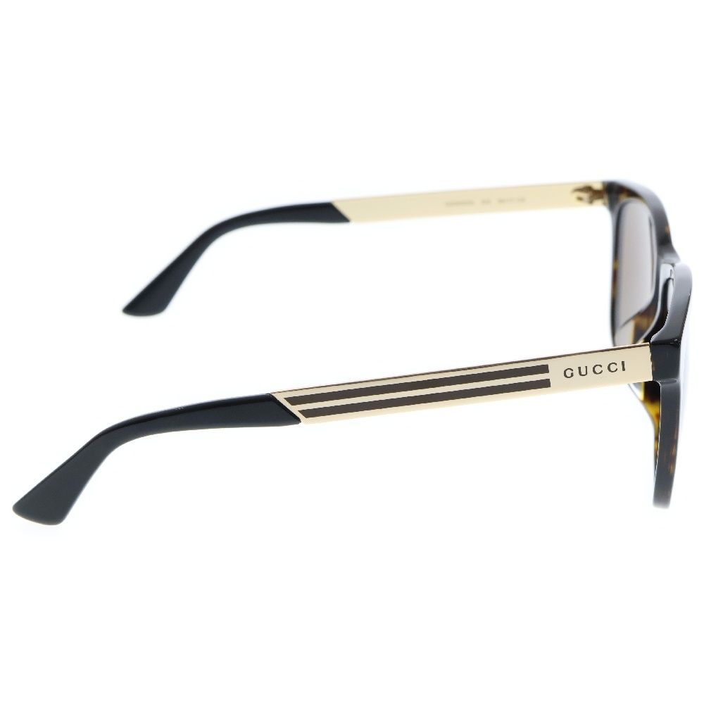 GUCCI (グッチ) ロゴテンプル 総柄 サングラス アイウェア ブラウン  