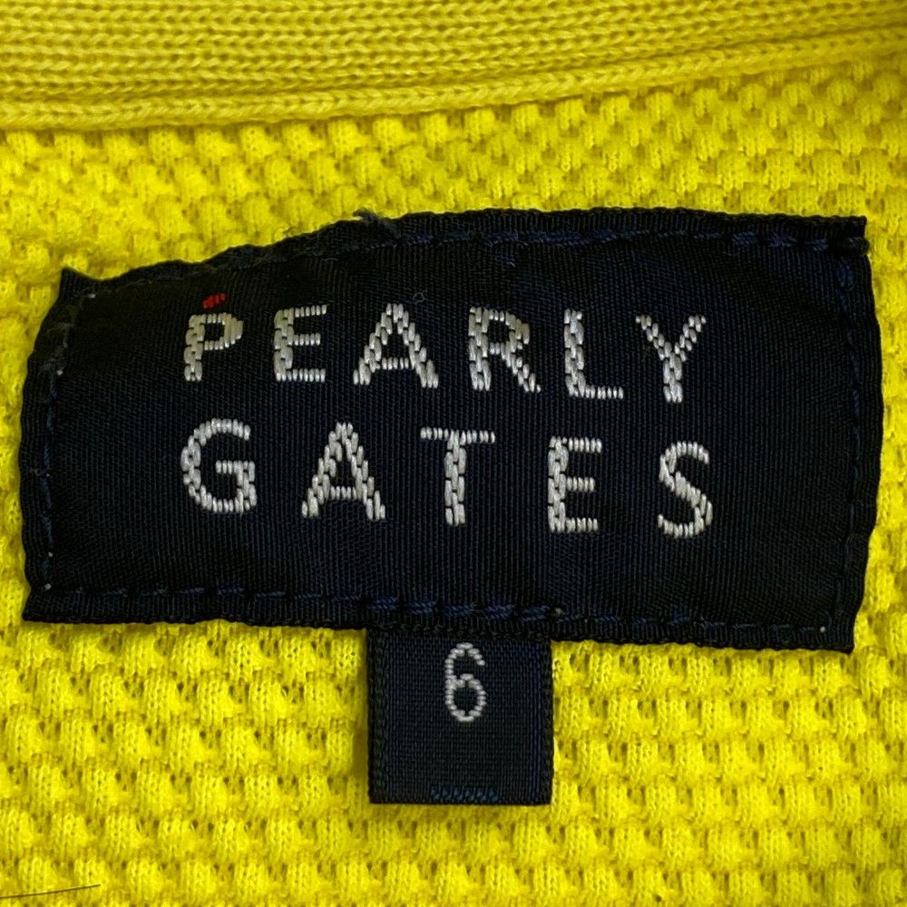 サイズ：6 PEARLY GATES パーリーゲイツ  半袖ポロシャツ ウェーブロゴ柄 イエロー系 [240101413546] ゴルフウェア メンズ ストスト サイズ：6 PEARLY GATES パーリーゲイツ 半袖ポロシャツ