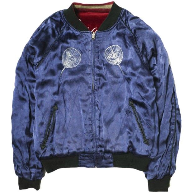 DENIME ドゥーニム　美品　鷲狼刺繍スカジャン ネイビー DENIME シンズ期 鷲 狼 スカジャン 別珍 リバーシブル サイズ 42