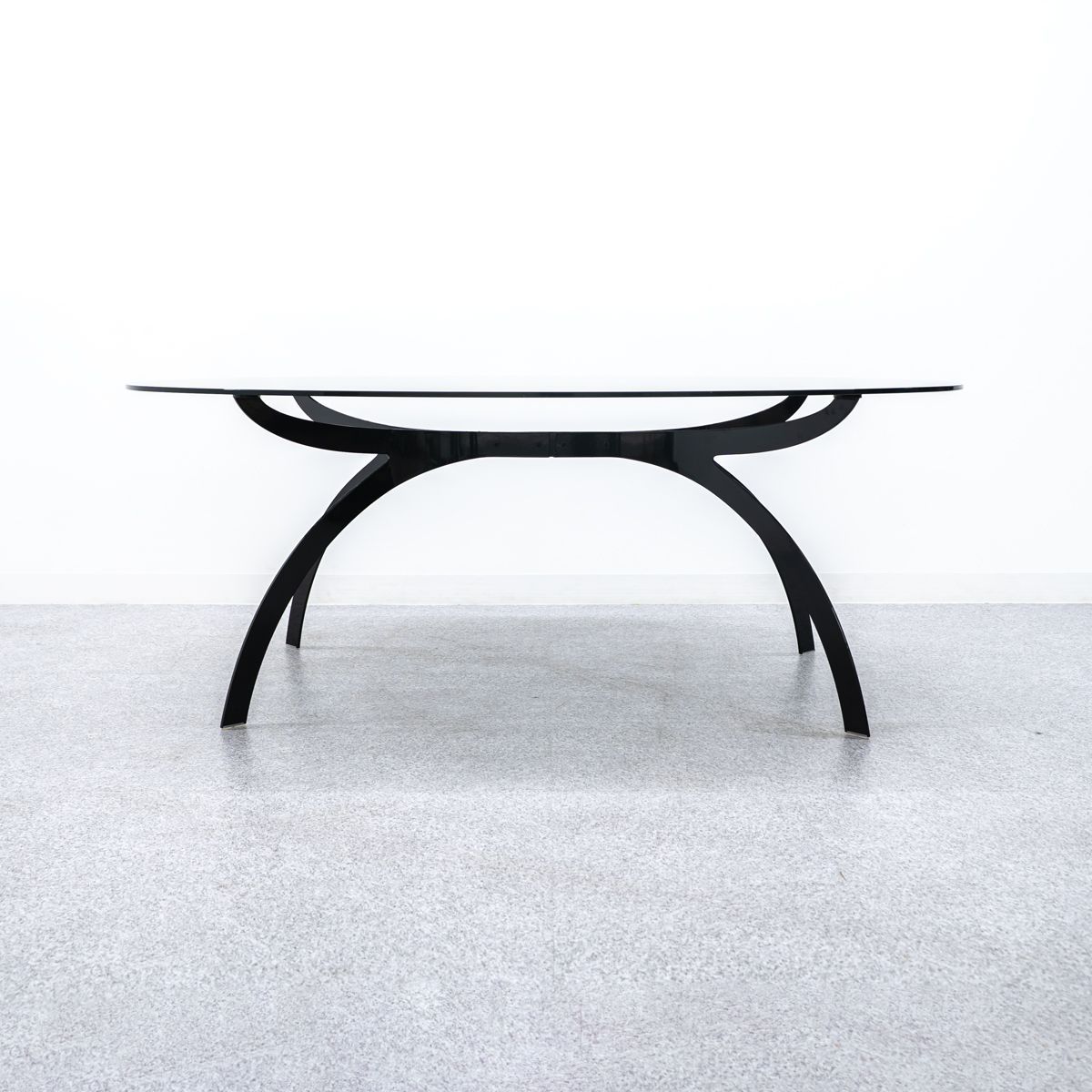 MOROSO モローゾ GLASS OVALTABLE グラス オーバル テーブル ダイニング テーブル ガラス ブラック トード ボーンチェ 定価46万 配送要