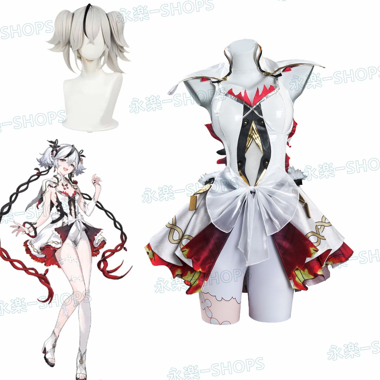 ウィッグ付き 鳴潮 めいちょう Wuthering Waves ツバキ Camellya 椿 ゲーム コスプレ衣装 cosplay イベンド 贈り物 撮影 変装 仮装 学園祭 文化祭 舞台コスプレ 大人用 子供用 プレゼント
