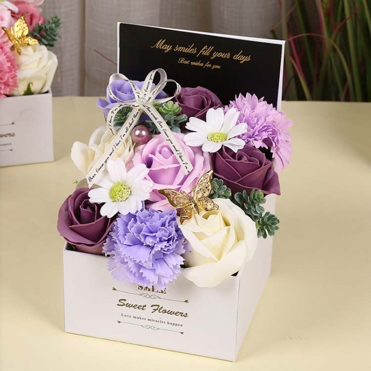 ソープフラワー薔薇 お誕生日 ・記念日 プレゼント 花束 ソープフラワー 花束 誕生日プレゼント ボックス お花 枯れない