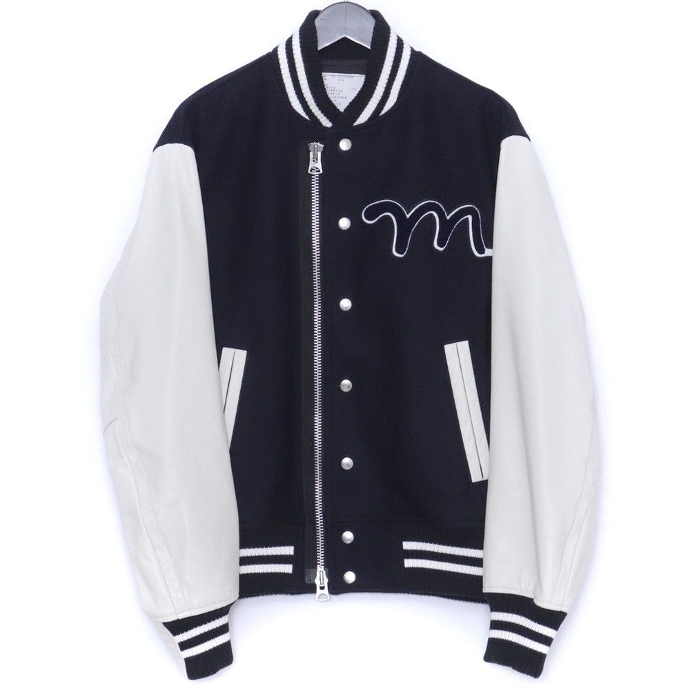 SACAI × MADSAKI Embroidery Wool Melton Blouson サイズ1 ネイビー 22