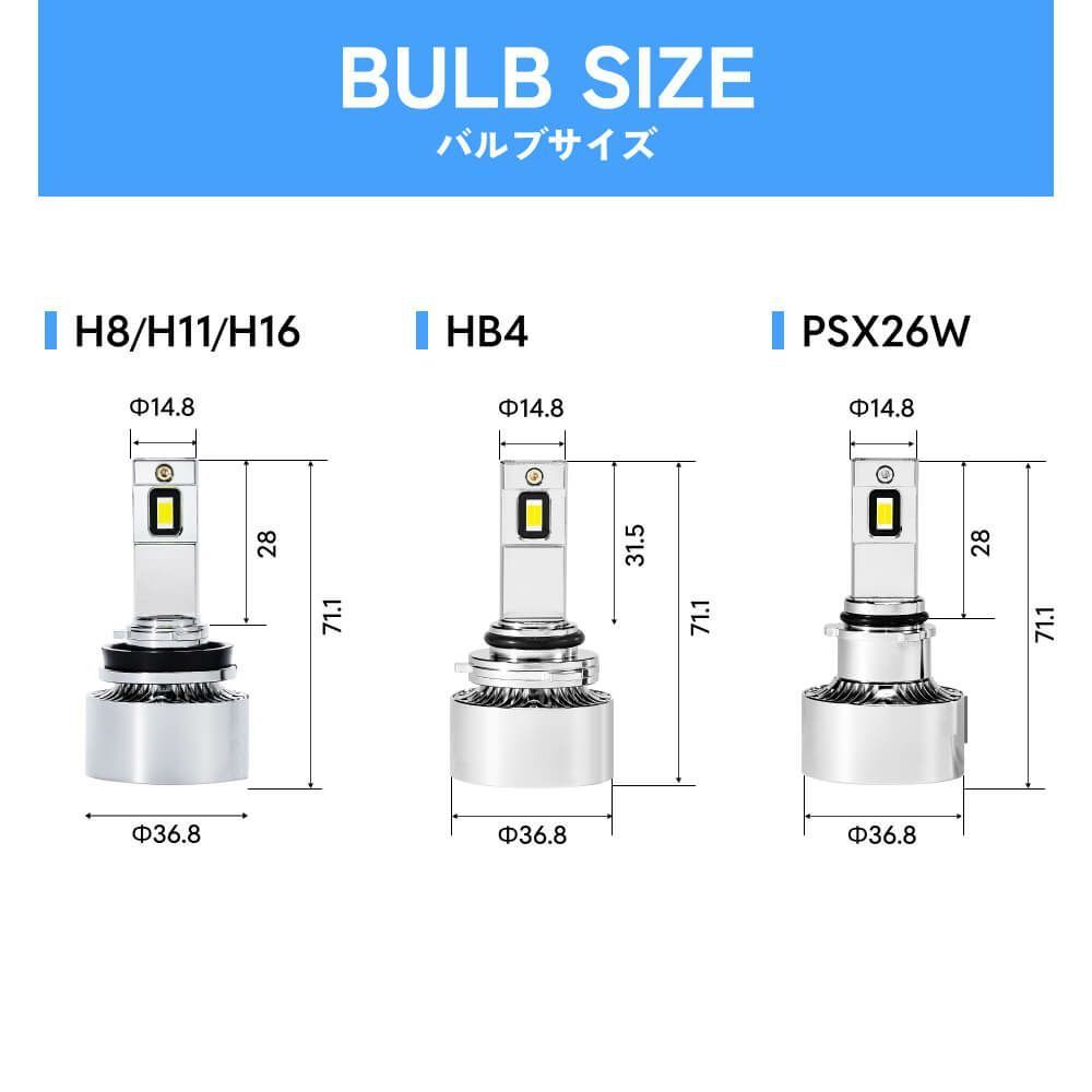 LEDバルブ H11 H16 HID屋Qシリーズ ホワイト爆光 Amazon | HID屋 H8 H11 H16 LED ヘッドライト フォグランプ
