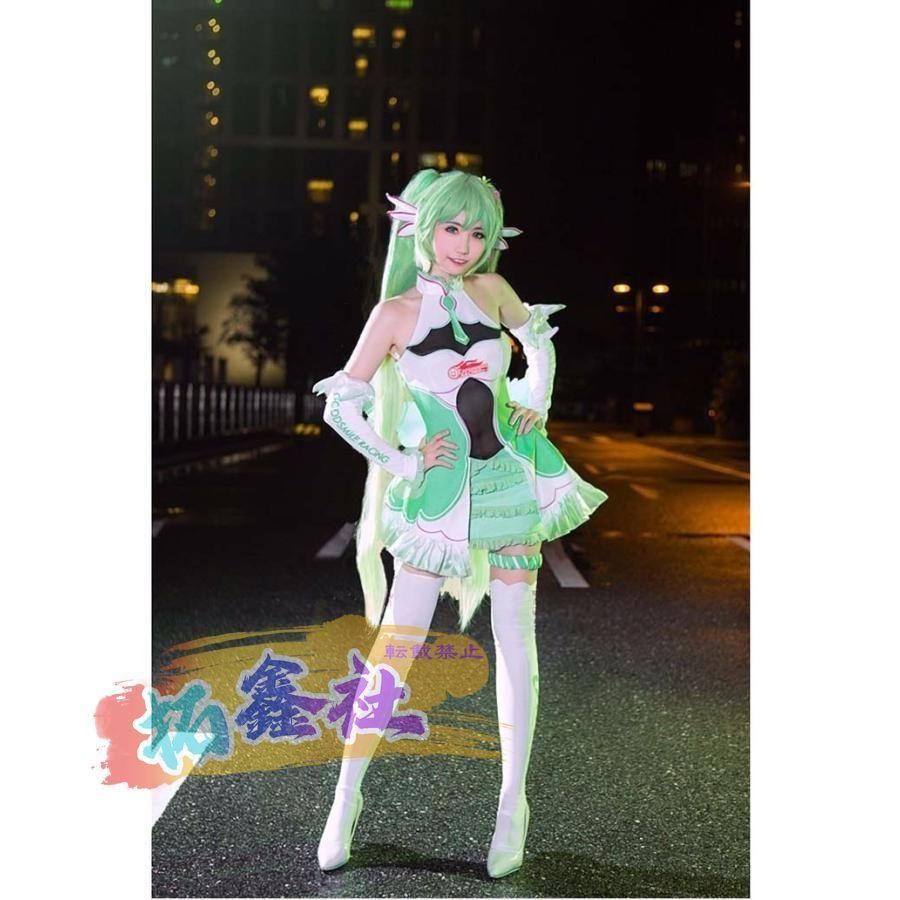レーシングミク VOCALOID コスプレ衣装 初音ミク miku ワンピース コスチューム cosplay 変装 仮装 ウィッグ追加可