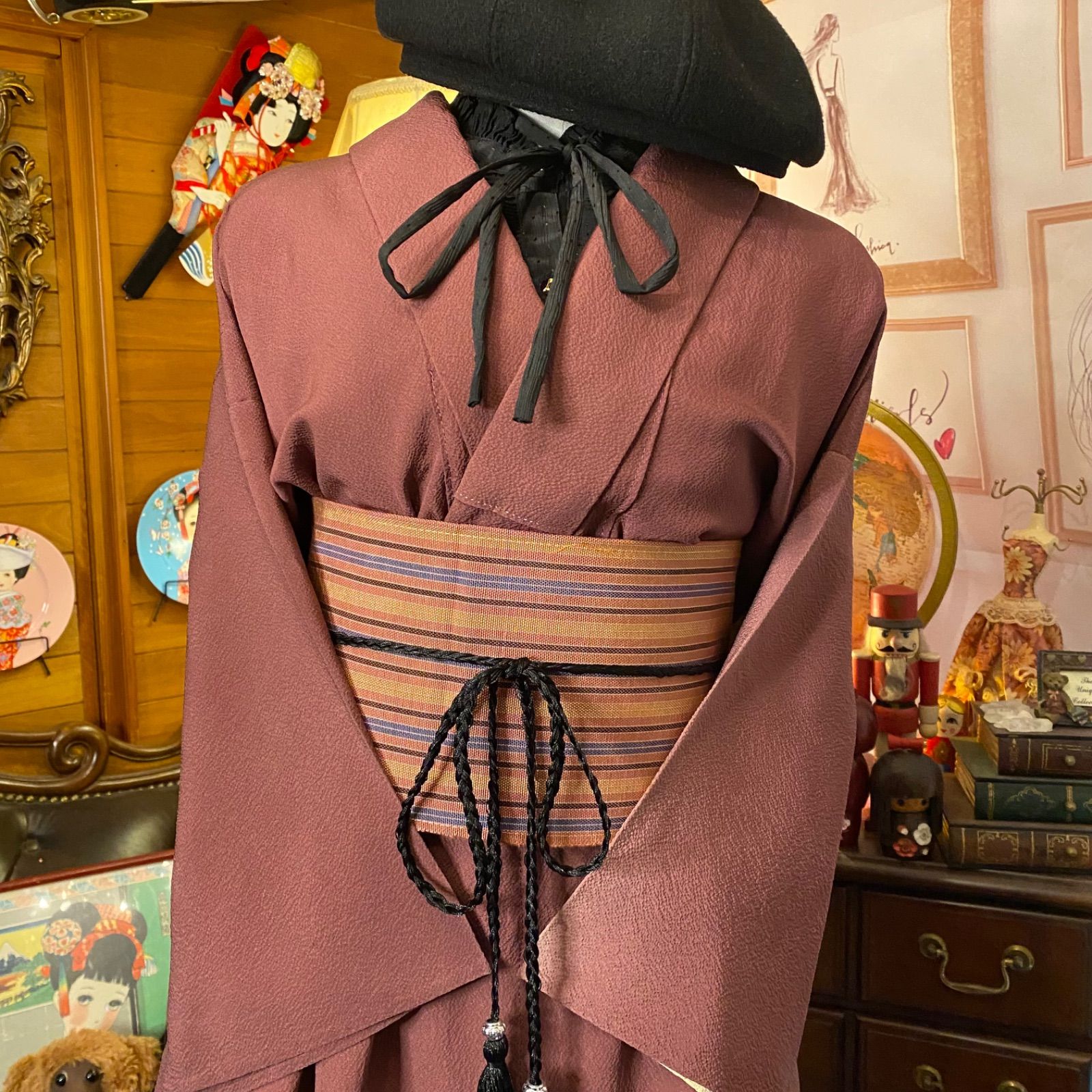 3-△未使用 2反セット 三鶴 皇室献上品 別織 別染