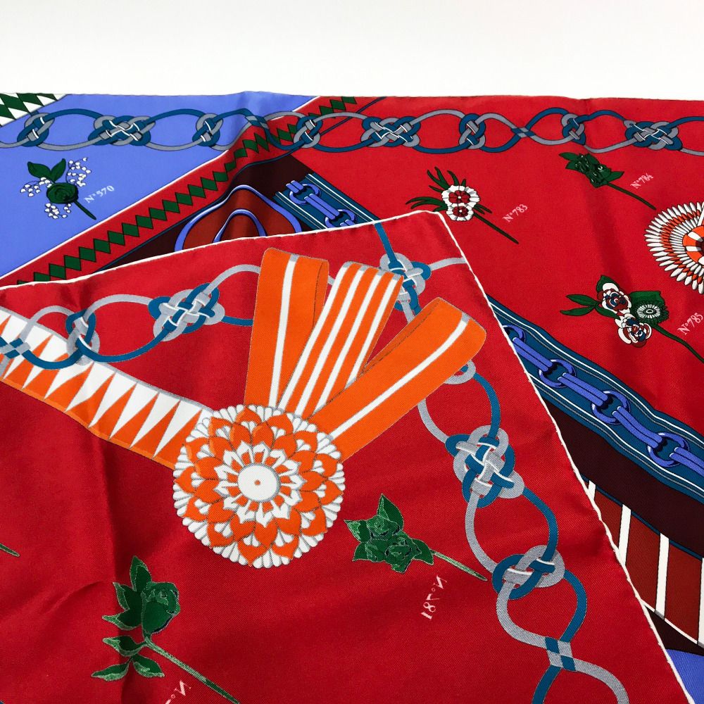 エルメス Flots,Fleurs et Frontaux（表彰リボンと額革） カレ90