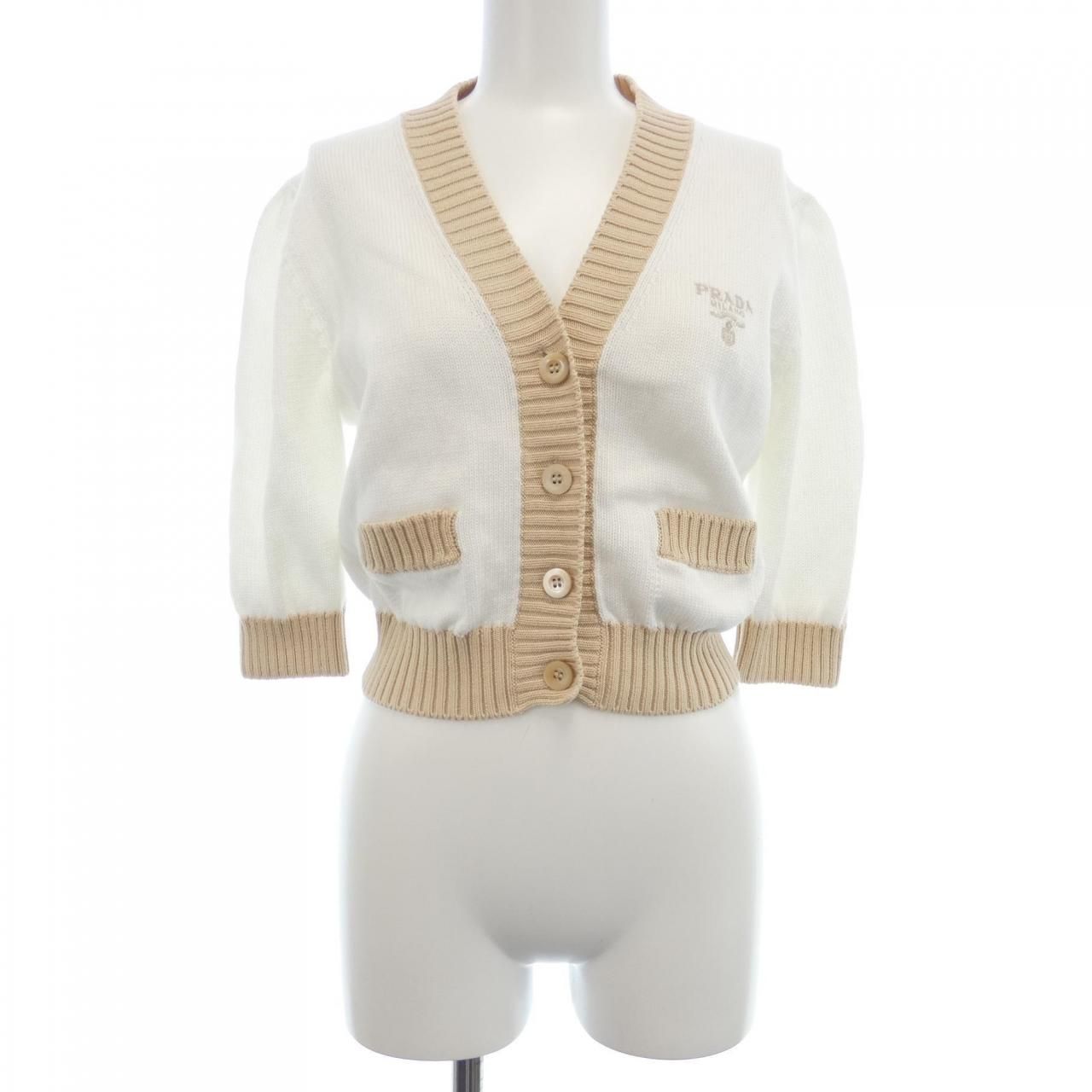 プラダ PRADA クロップド セミラグランショルダー P25I04 S211 1ZO5 カーディガン