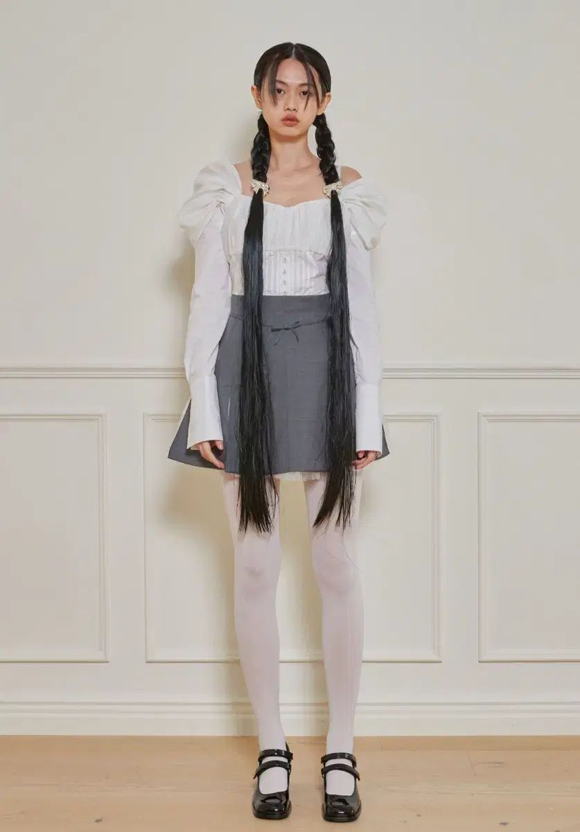 Corset Petticoat Skirt Grey フェルト スカート