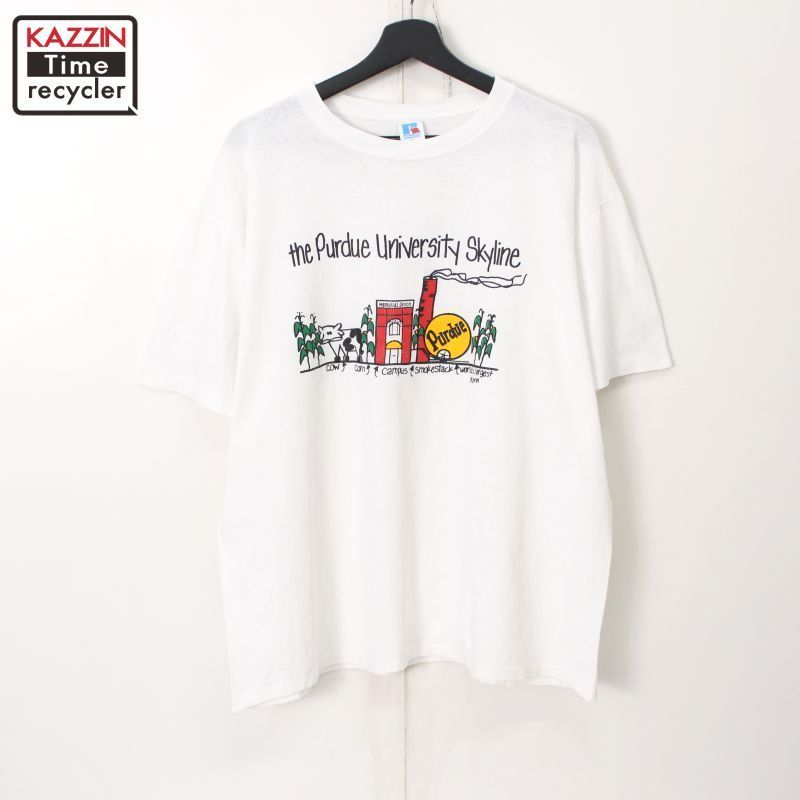 80s vintage RUSSELL プリント 半袖Ｔシャツ メンズ 表記XLサイズ