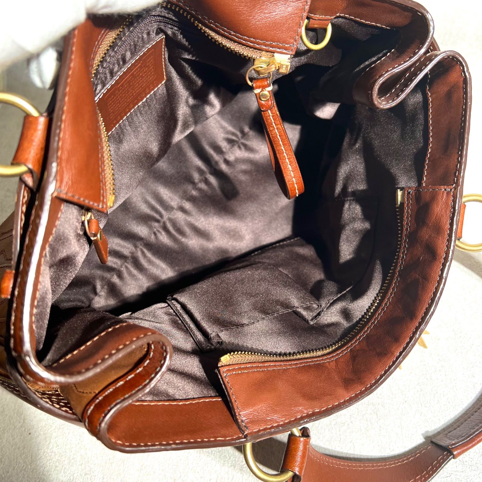 希少】OLD COACH オールドコーチ レザー 金具 ハンドバッグ10227 