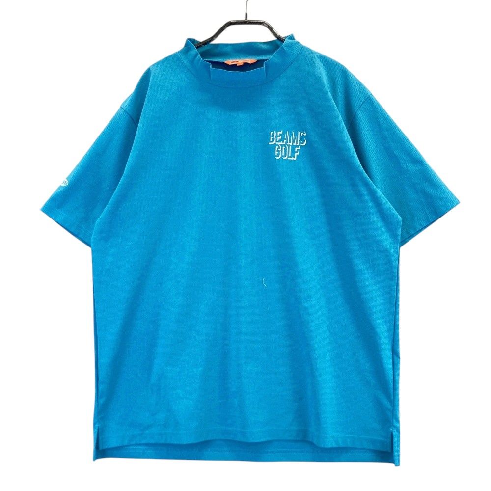 サイズ L BEAMS GOLF ビームスゴルフ 2025年モデル ハイネック 半袖Tシャツ ロゴプリント ブルー系 240101520709 ゴルフウェア メンズ ストスト