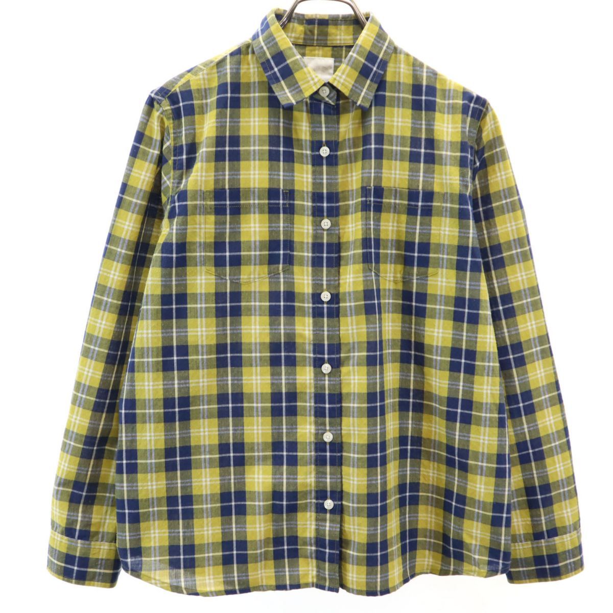 ノースフェイス アウトドア NRW11712 チェック柄 長袖 シャツ L イエロー THE NORTH FACE メンズ 古着 【240317】