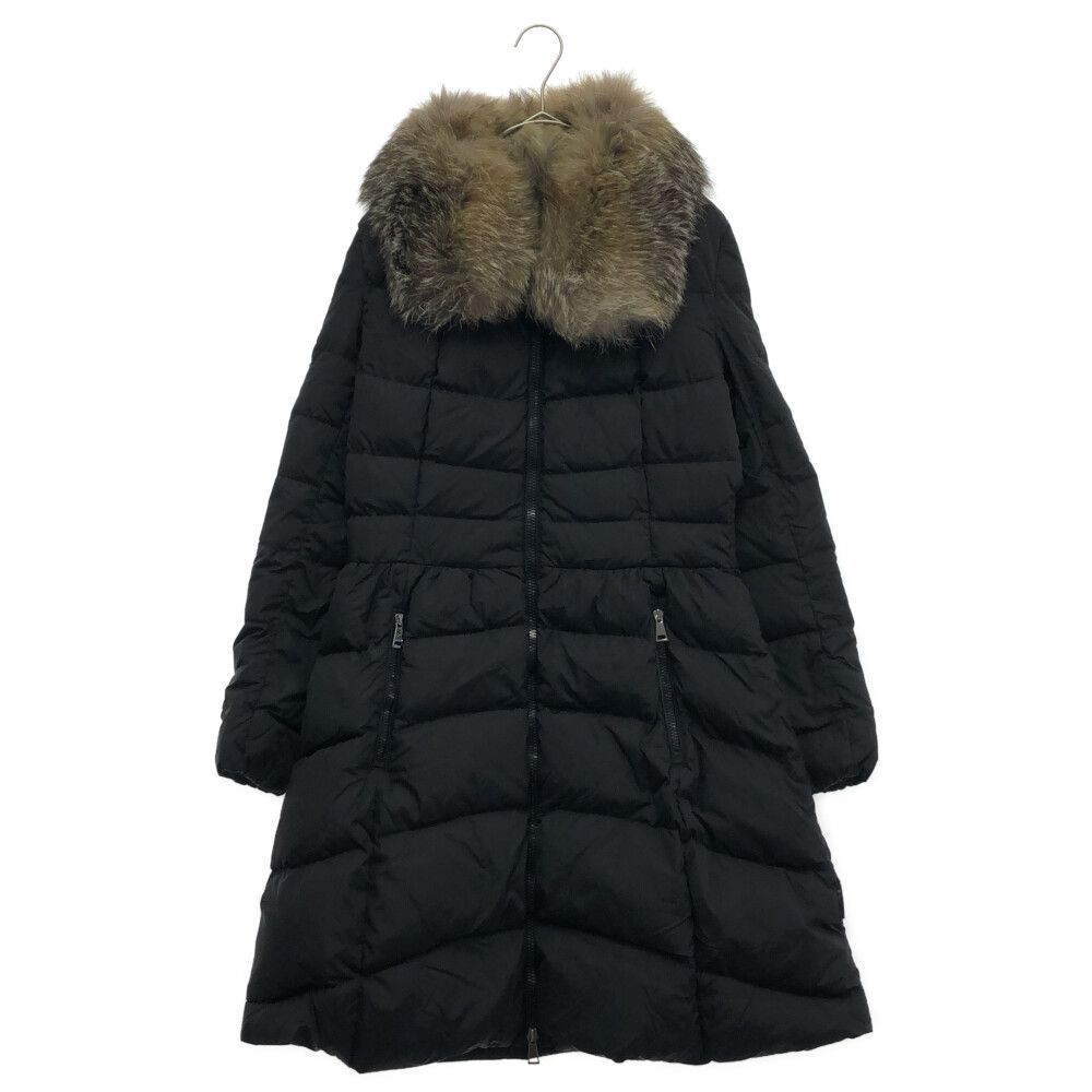 MONCLER (モンクレール) 18AW HIRONDELLE D20934934520 54155 イロンデール ファー付  ジップアップロングダウンコート レディース ブラック