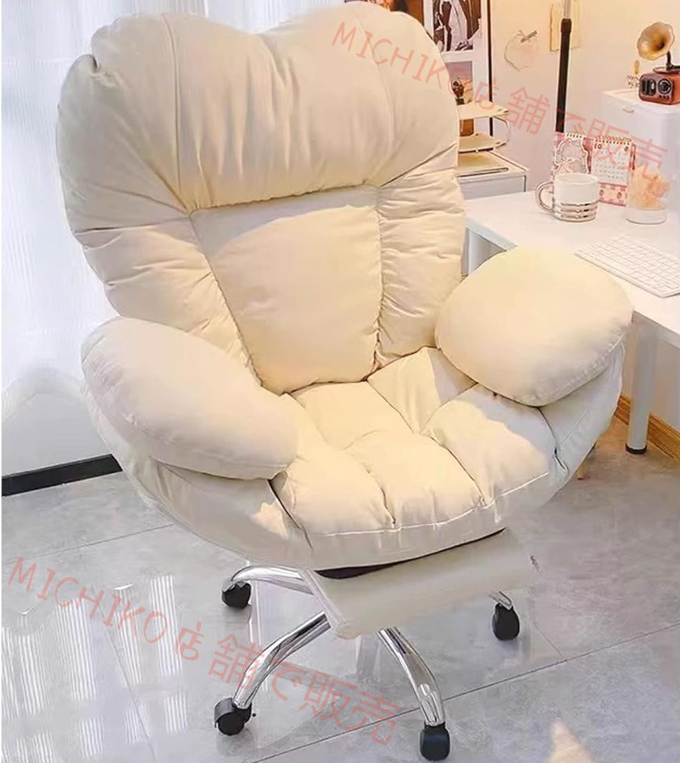 人間工学に基づいたオフィスチェア フットレスト付き 頑丈なレザー製ハイバック ランバーサポート付き 仕事やゲームに最適 ホワイト 大きくて背の高いエグゼクティブレイジーデスクチェア