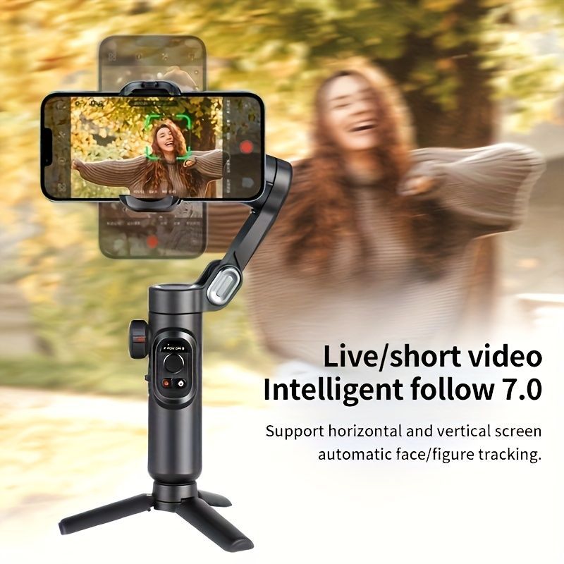 Samsungなどのスマートフォン用の折りたたみ式の3軸ハンドヘルドジンバルスタビライザーで