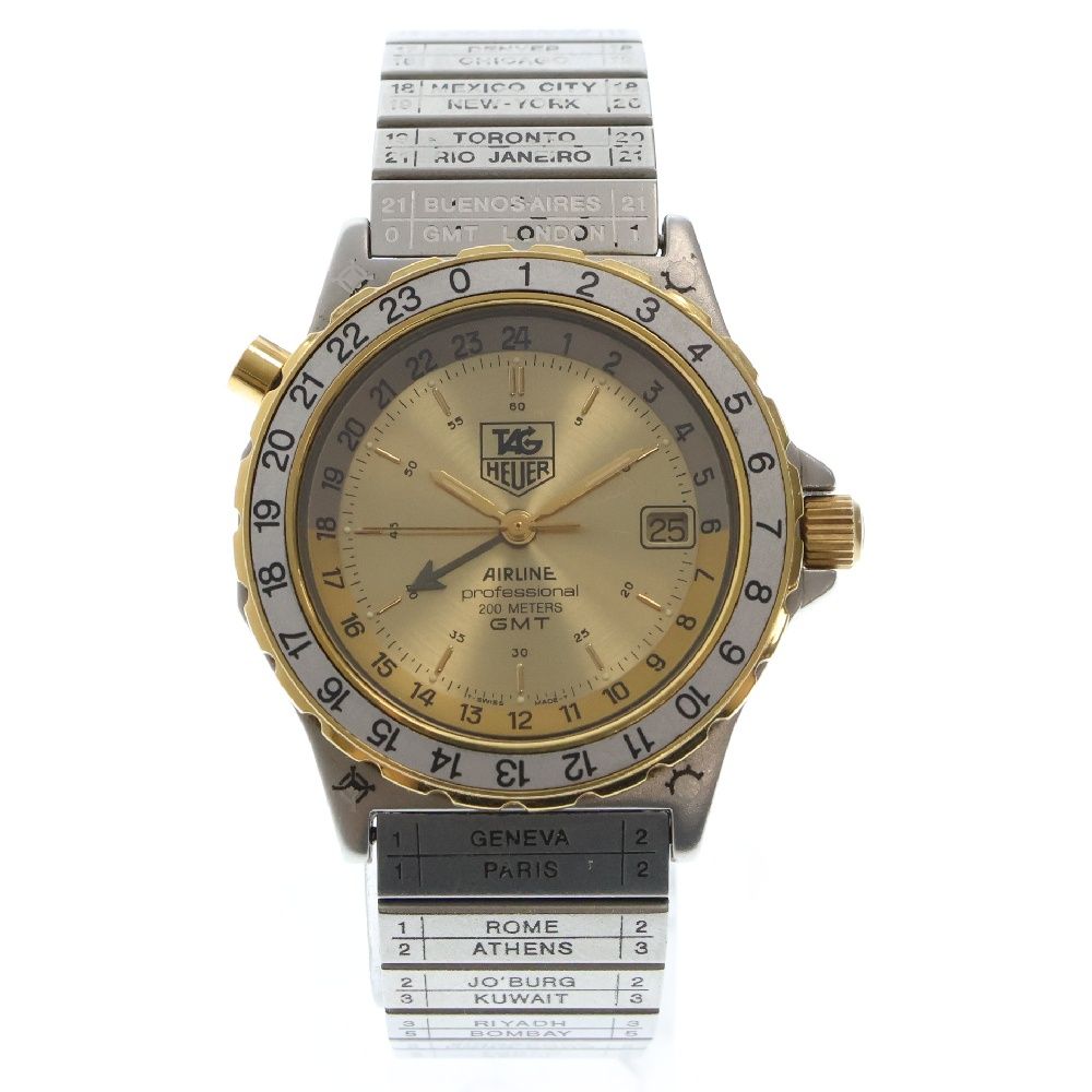 タグホイヤー、エアライン TAG Heuer (タグホイヤー) エアライン GMT シャンパン文字盤 SS×QZ