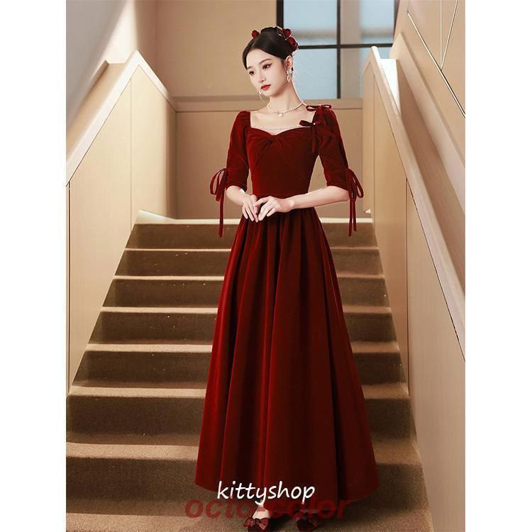 ビジューがオシャレなワンショルダー イブニングドレス♩.• ビジューがオシャレなワンショルダー イブニングドレス